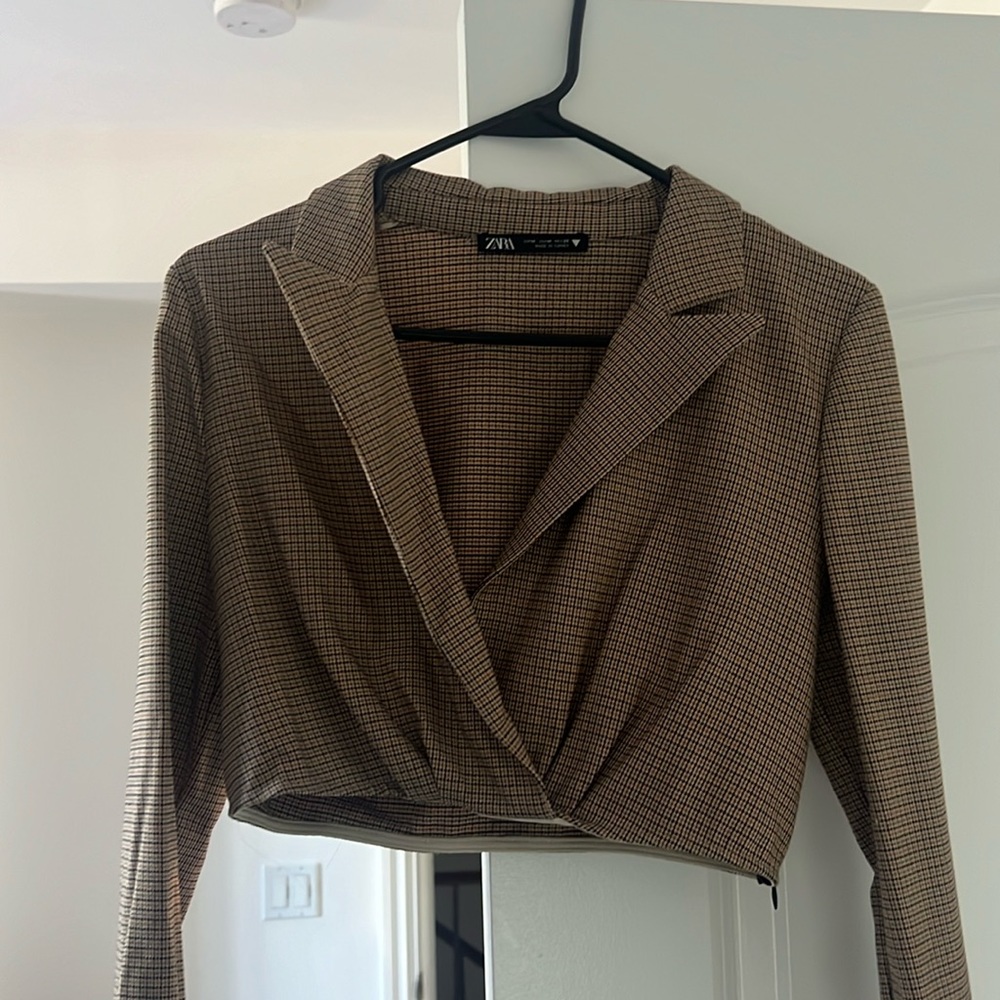 Zara cropped blazer jacket